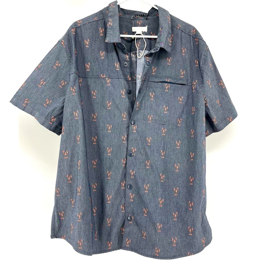 Ecothreads new gray mens' shirt with lobster motif (XXL) - Picture 2 of 5